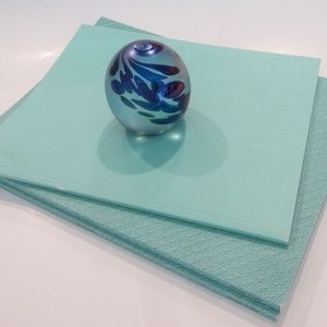OBG Studio Glass Iridized Signed Dated 1989 Glazed Paperweight